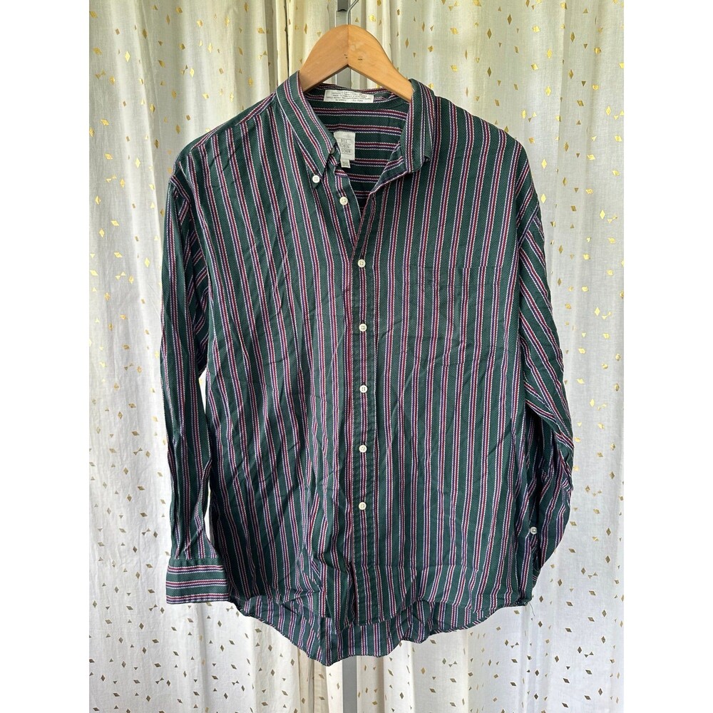 Bill Robinson 100% Cotton Stripe Button Down Long Sleeve Dress Shirt 15.5" Neck - Picture 2 of 4